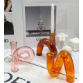 Custom Retro glass candle holder colored candlestick set